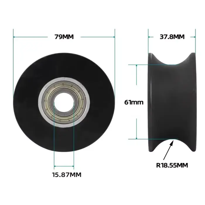 Roues de Roulement Elliptiques Silencieuses en Polyuréthane, Accessoires de Poulie pour Équipement de Fitness, Pièce de Rechange