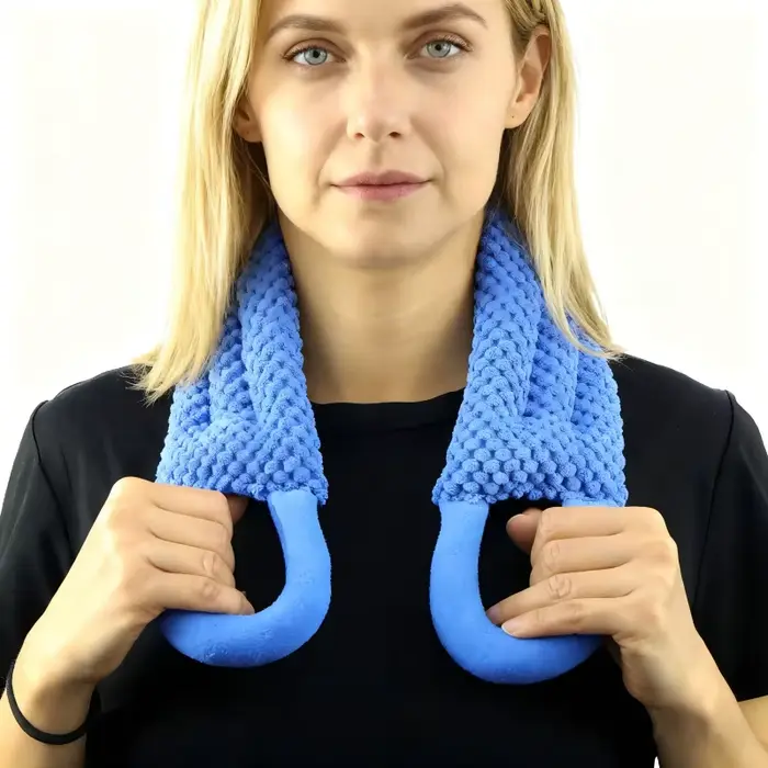 Tuhopeta Coussin chauffant pour le cou micro-ondable avec poignées Thérapie thermique humide Compresse de la douleur aux épaules et soulagement des crampes Pack chaud et froid