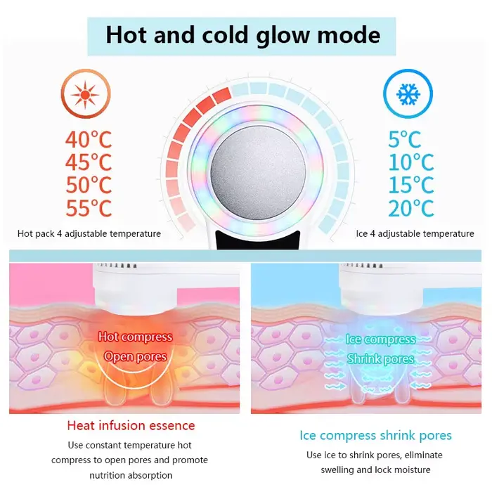 Marteau froid chaud cryothérapie chauffage visage peau levage serrer Anti-âge