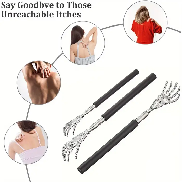 Ohio eur de dos extensible portable, grattoir télescopique, acier inoxydable, hommes et animaux de c