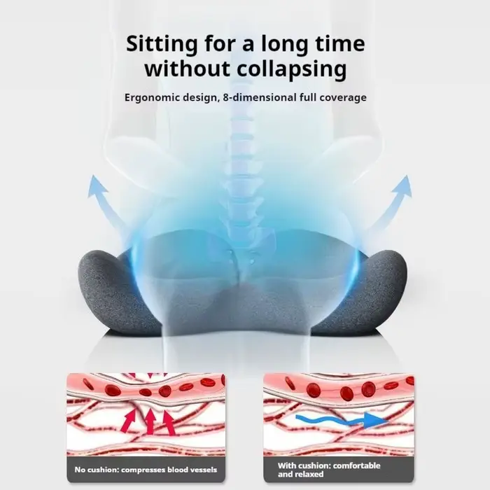 Coussin de soulagement de la pression du coccyx assis au bureau
