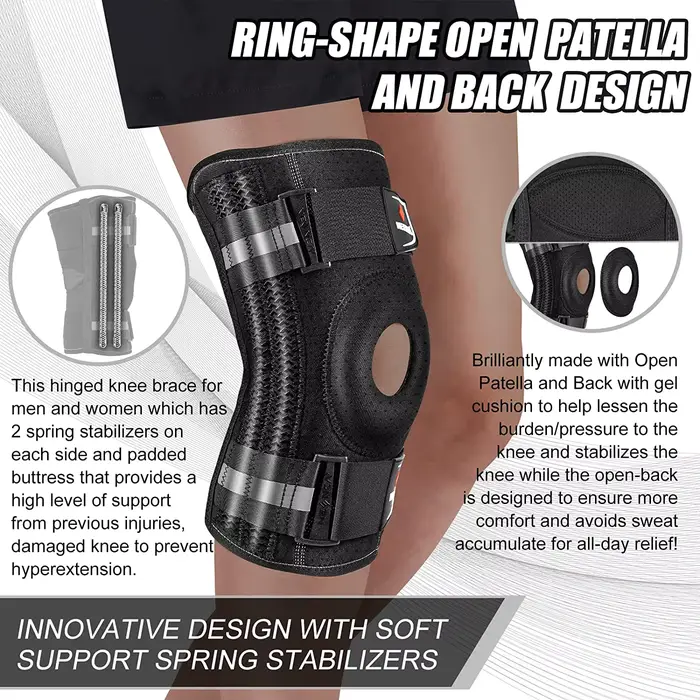 NEENCA genouillère pour douleur au genou avec coussinet de Gel rotulien et stabilisateurs latéraux s
