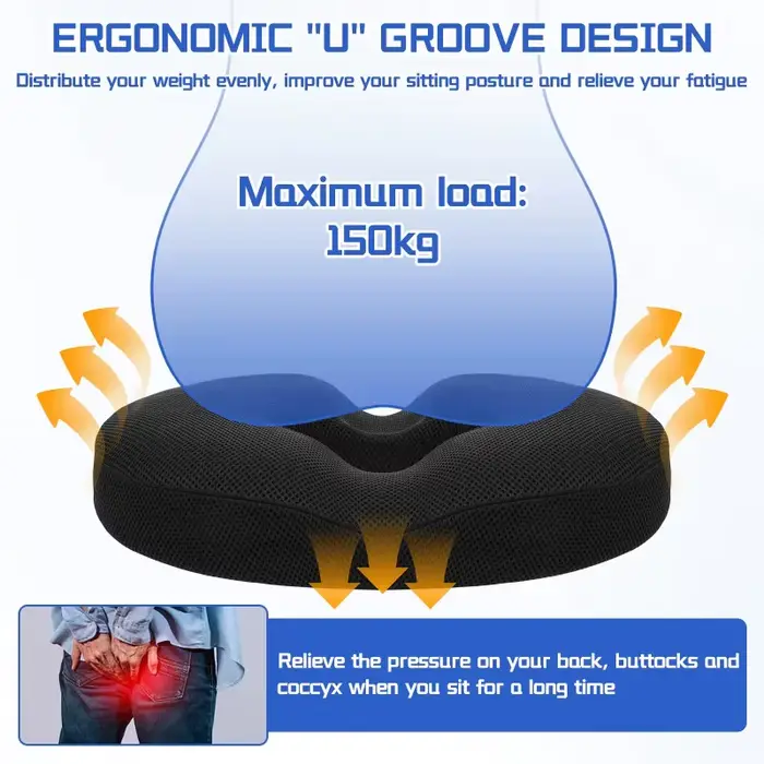 Coussin de siège en forme de donut pour hémorroïdes