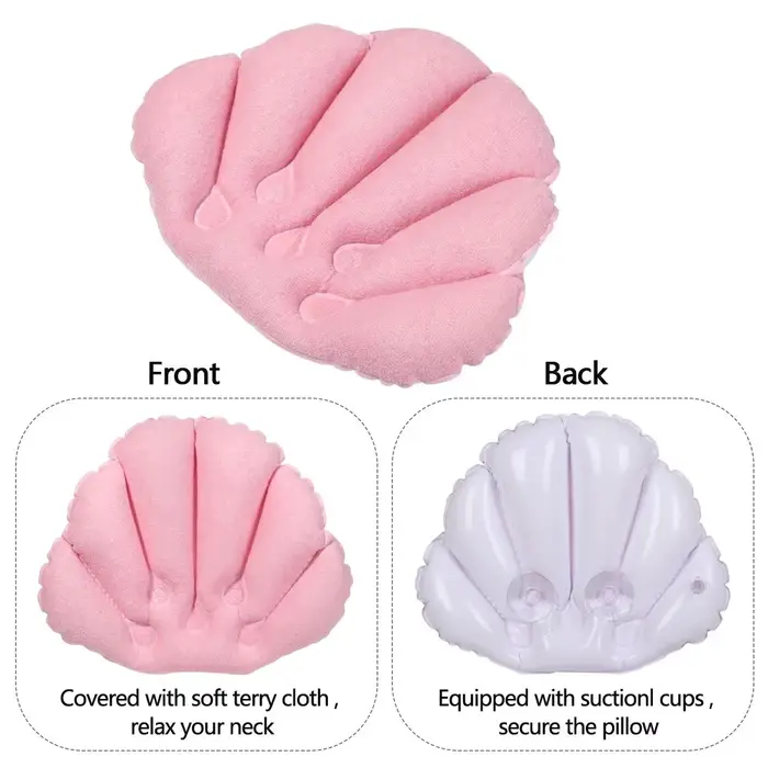 Oreiller de bain de cou de Spa doux avec ventouses