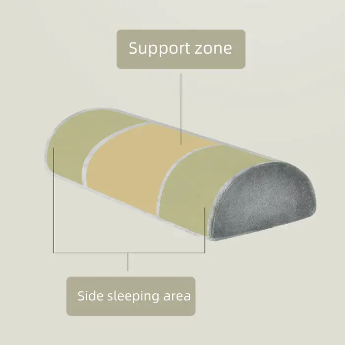 Coussin demi-rouleau, oreiller demi-lune en mousse à mémoire de forme