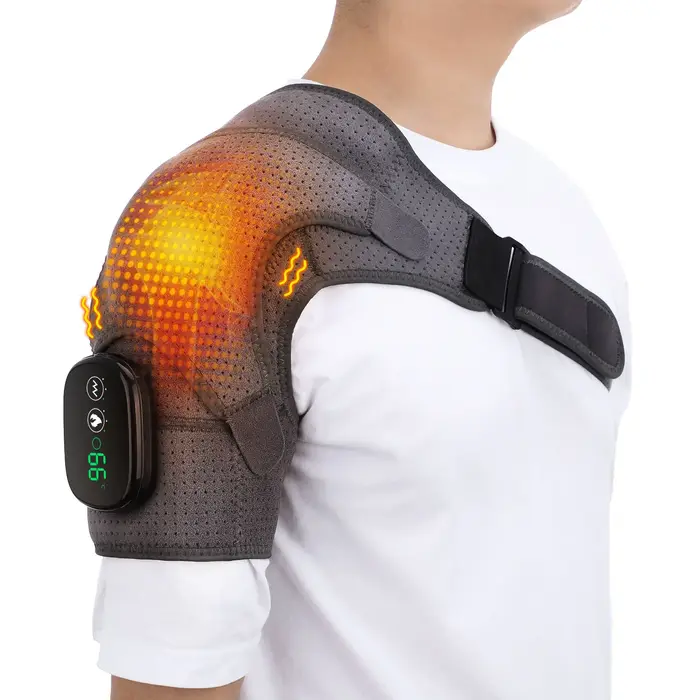 Appareil de Massage chauffant, thérapie infrarouge, Vibration, masseur électrique d'épaule, ceinture enveloppante pour le cou, le dos, le corps, soulagement de la douleur de l'arthrite