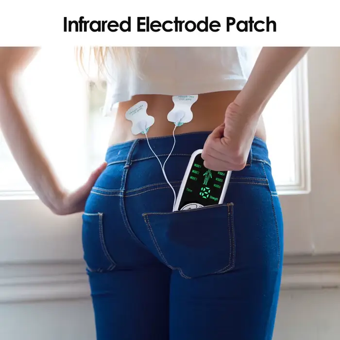 Stimulateur musculaire électrique EMS avec 8 électrodes de massage, appareil de thérapie numérique d