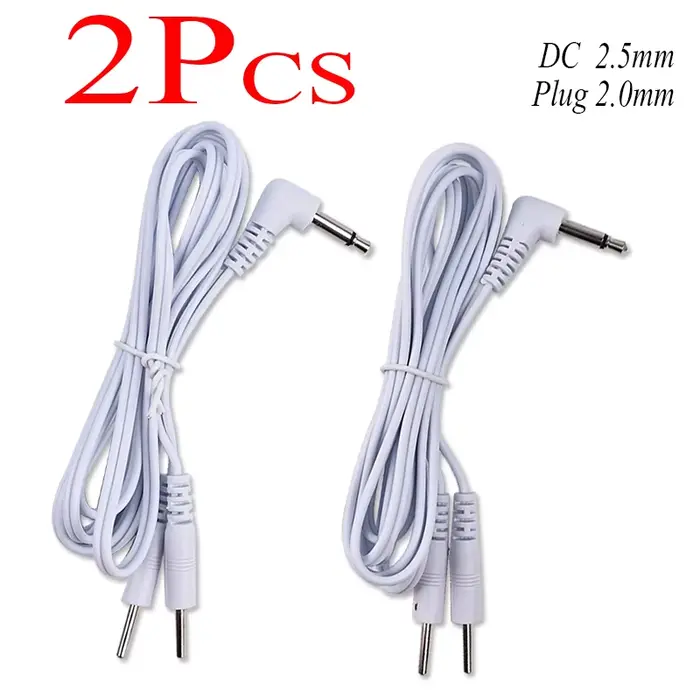 Câbles conducteurs d'électrodes TENS à 2 voies, 2 pièces, ligne conductrice, tête de 2.5mm pour élec