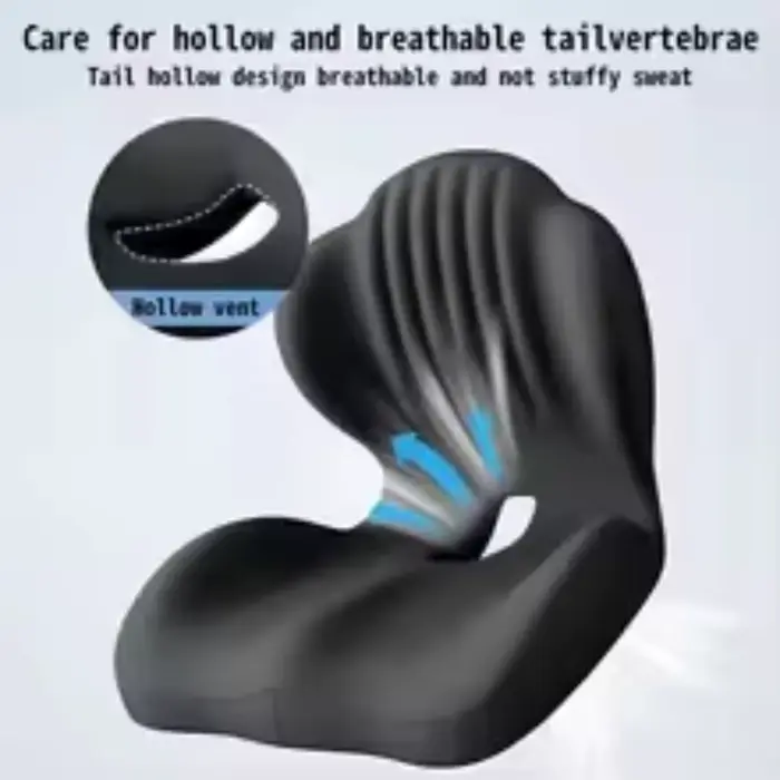 Coussin de soutien lombaire en mousse à mémoire de forme - Soulagement ergonomique de la douleur dorsale pour chaise de