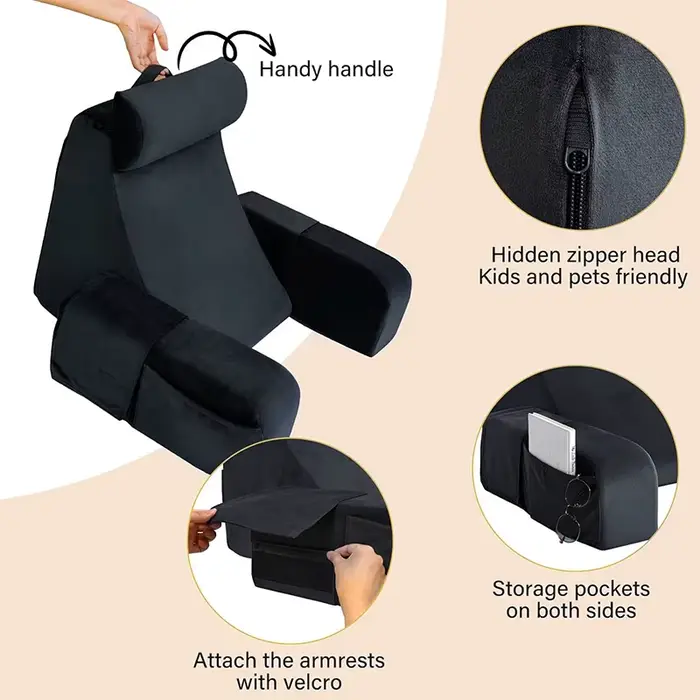 Coussin de soutien lombaire confortable avec accoudoirs pour adultes