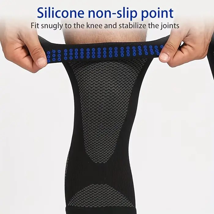 1 paire de manchons de compression de genou ultra-fins – Antidérapants