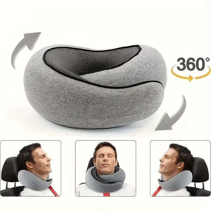 1 oreiller de voyage ergonomique en forme de U – Support de cou doux et durable pour les avions