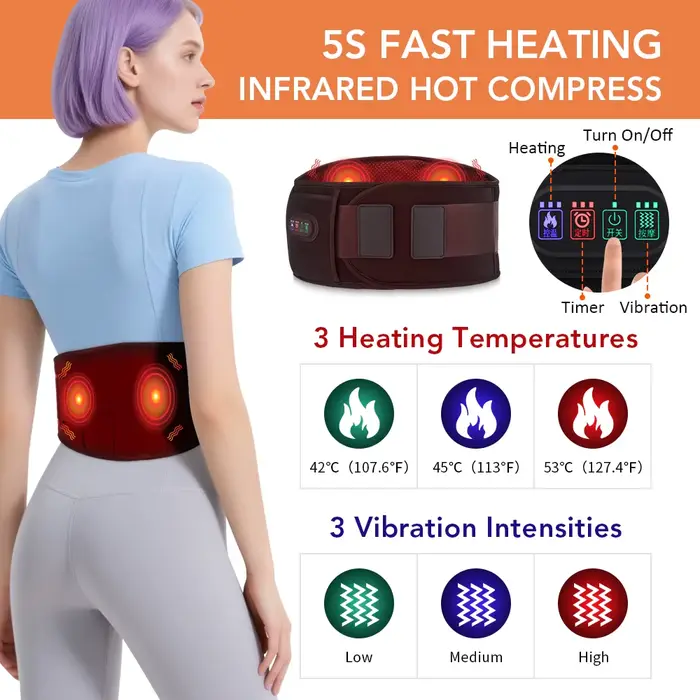 Masseur de vibrations pour le bas du dos, plaques de colonne vertébrale, ceinture de soutien, coussi