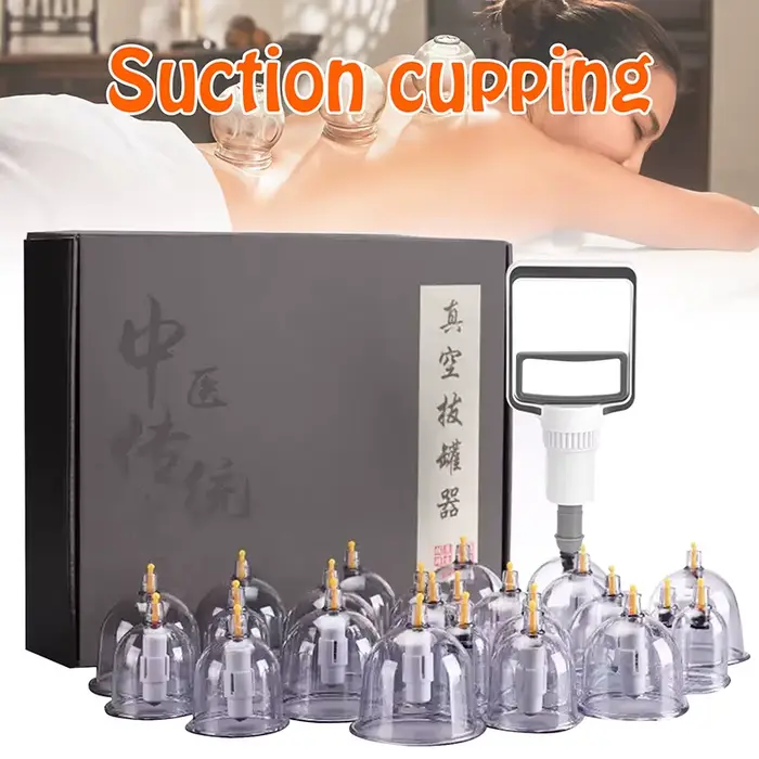 Ensemble de thérapie par ventouses médecine chinoise physiothérapie