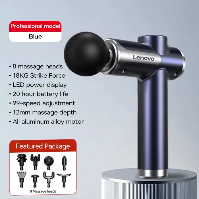 Lenovo puissant pistolet de Massage sans fil 8 têtes de Massage rechargeable épaule dos cou taille j