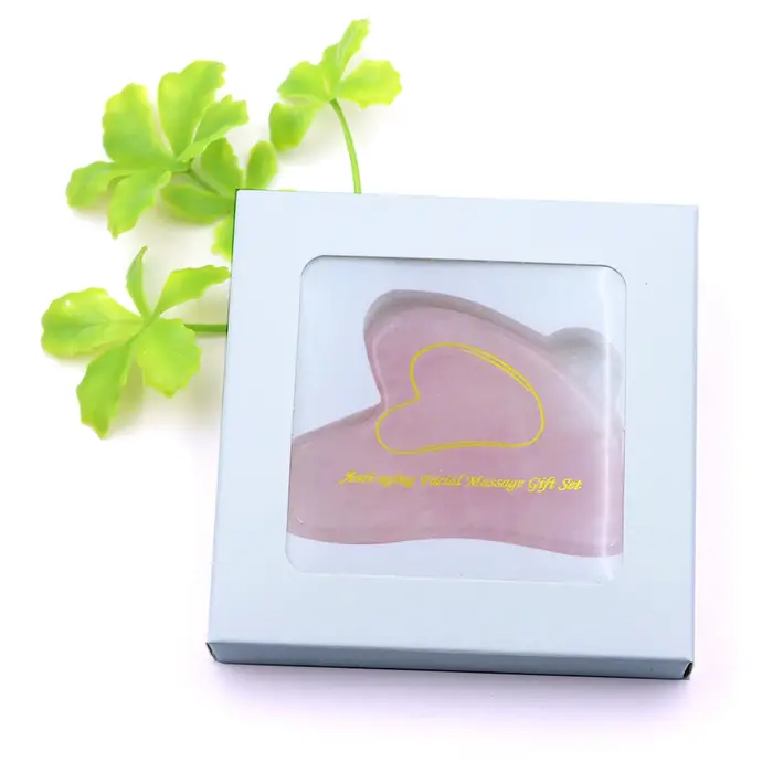 Planche de Massage Gua Sha en Quartz Rose naturel