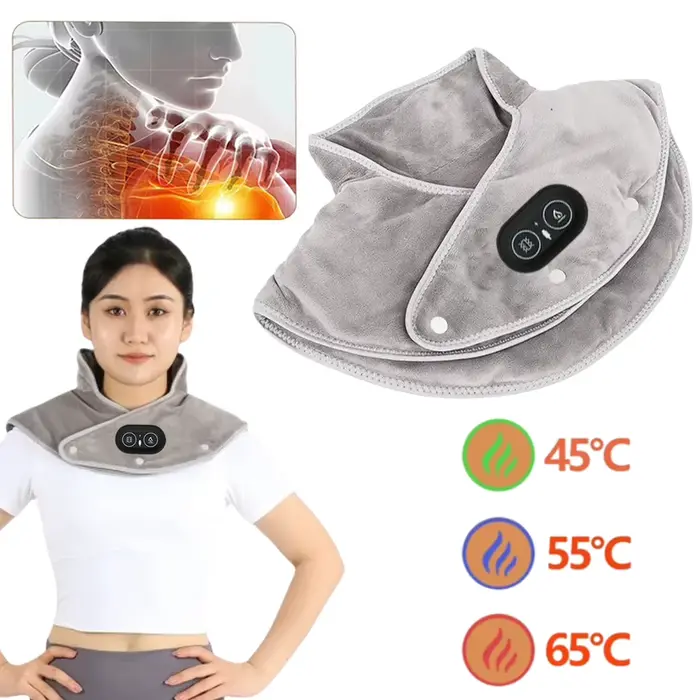 Coussin chauffant électrique pour les épaules et le cou, enveloppe cervicale, masseur à compresse th