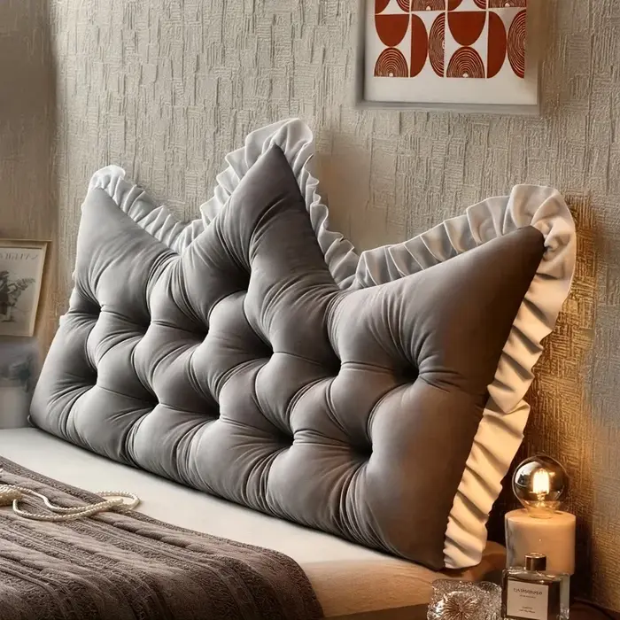 Coussin de dossier capitonné Extra Large avec bordure à volants