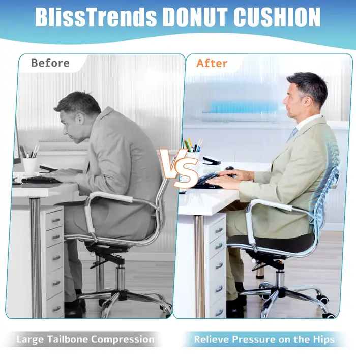 Coussin en forme de donut pour hémorroïdes et coccyx – pour soulager la douleur – sciatique