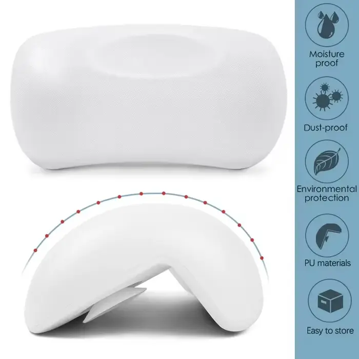 Oreiller de bain imperméable et antidérapant pour spa – Coussin rembourré en mousse à mémoire de forme pour la tête et