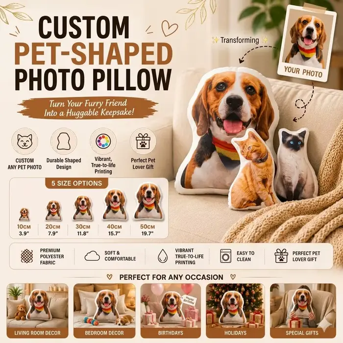 Coussin personnalisé avec photo d'animal