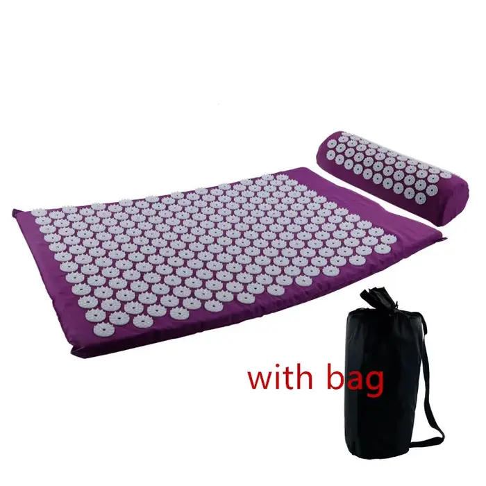 Tapis de massage et coussin d'acupression pour yoga et Pilates, avec picots, pour le fitness, le sou
