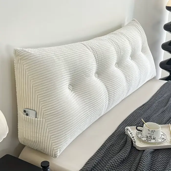 Oreiller pour lire au lit, coussin de dossier rayé avec fermeture éclair, oreiller de soutien lombai