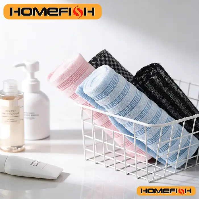 Serviette exfoliante en nylon et brosse de douche pour le dos – Éponge