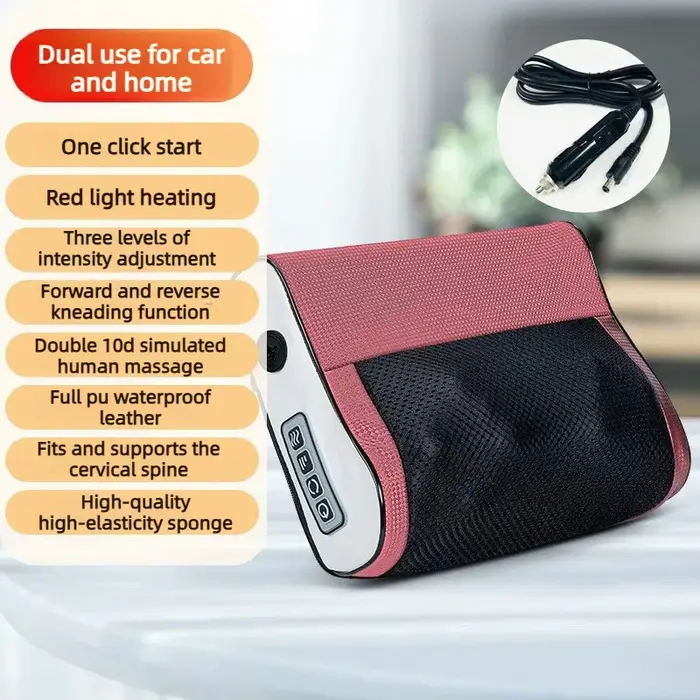 4 touches intelligent cervical cou épaule électrique taille dos Shiatsu Massage oreiller chauffé siège de voiture