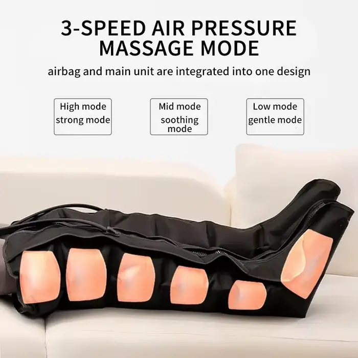 Masseur de jambes pneumatique électrique version étendue pour une relaxation profonde des cuisses