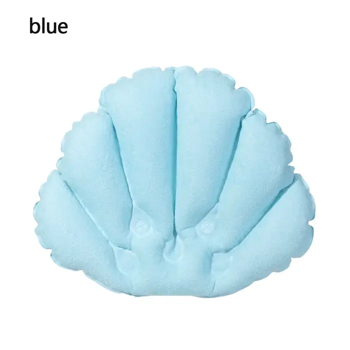 Oreiller de bain doux pour le cou avec aspiration, gril éponge gonflable, support de cou en forme d'
