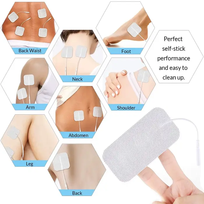 Électrode Tens de physiothérapie Coussinets Gel conducteur thérapeutique pression d'impulsion électrique Compex stimulateur musculaire patchs de Massage