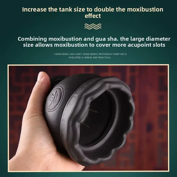 Ensemble de ventouses Zisha Fire Dragon – Outil Moxa et Gua Sha résistant à la chaleur avec motif Lotus