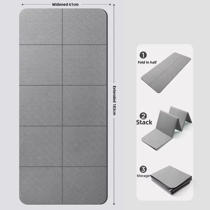 Tapis de yoga pliable en TPE écologique, double face, antidérapant, pour le voyage, la remise en for
