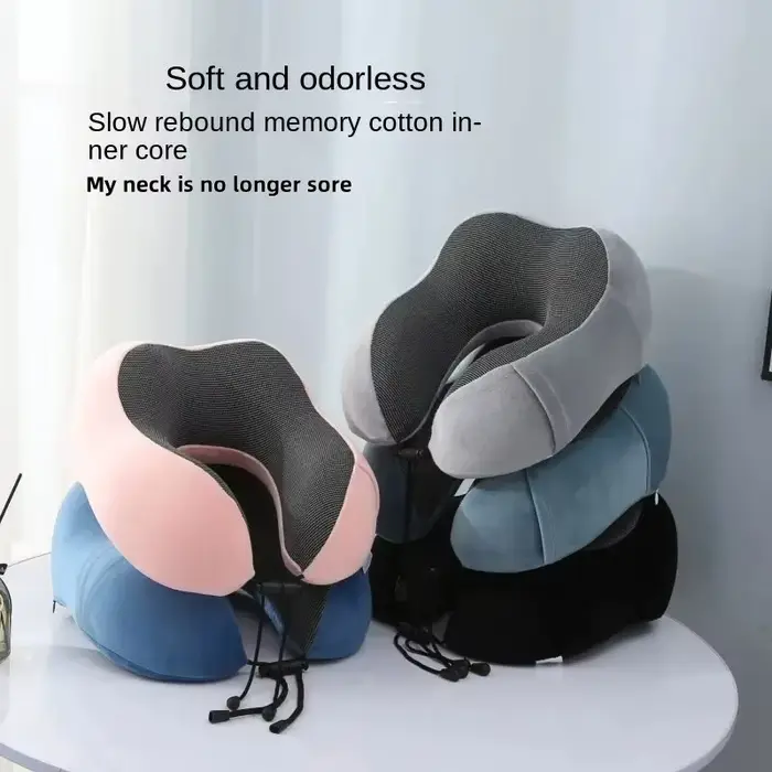 Oreiller de voyage doux en forme de U, soins de santé, mousse à mémoire de forme, oreiller cervical pour avion, coussin de cou