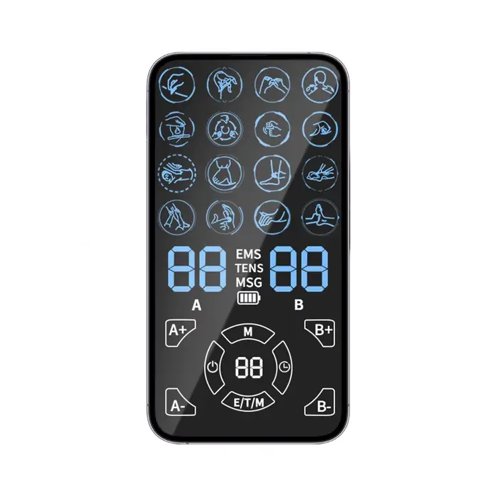 Appareil de massage TENS EMS 4 canaux pour la maison et le bureau - Soulagement de la douleur, relax