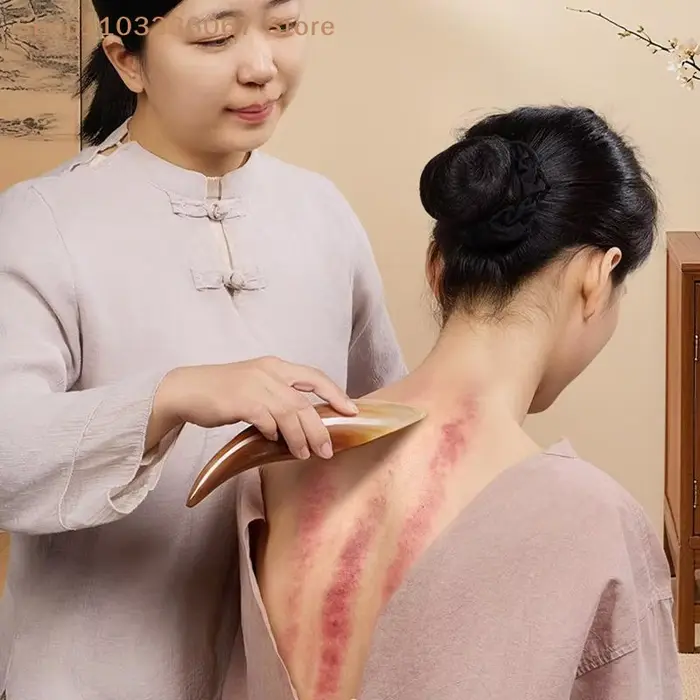 【HLS】【HB】Outil de massage Gua Sha en corne de buffle naturelle