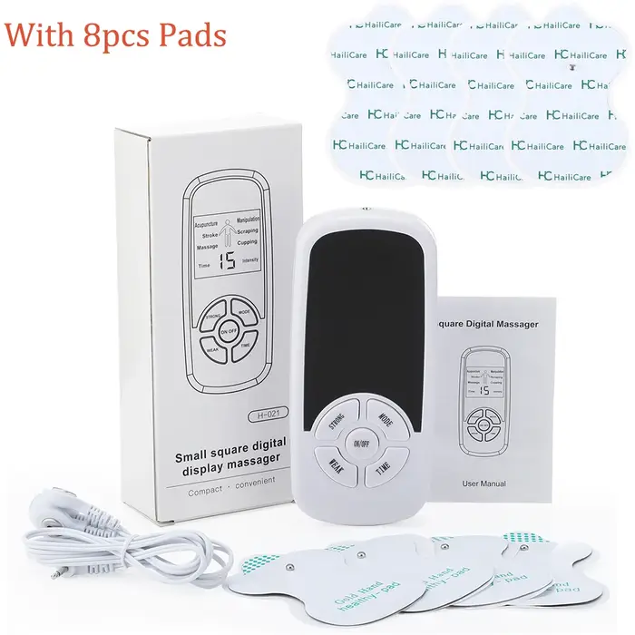 Stimulateur musculaire électrique EMS avec 8 électrodes de massage