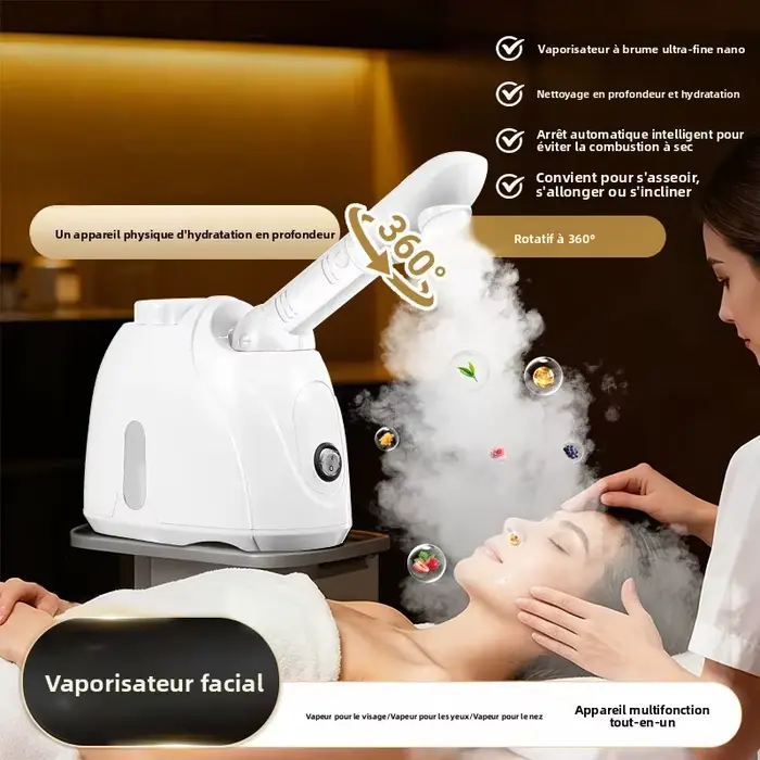 360 ° Vaporisateur facial rotatif à vapeur chaude