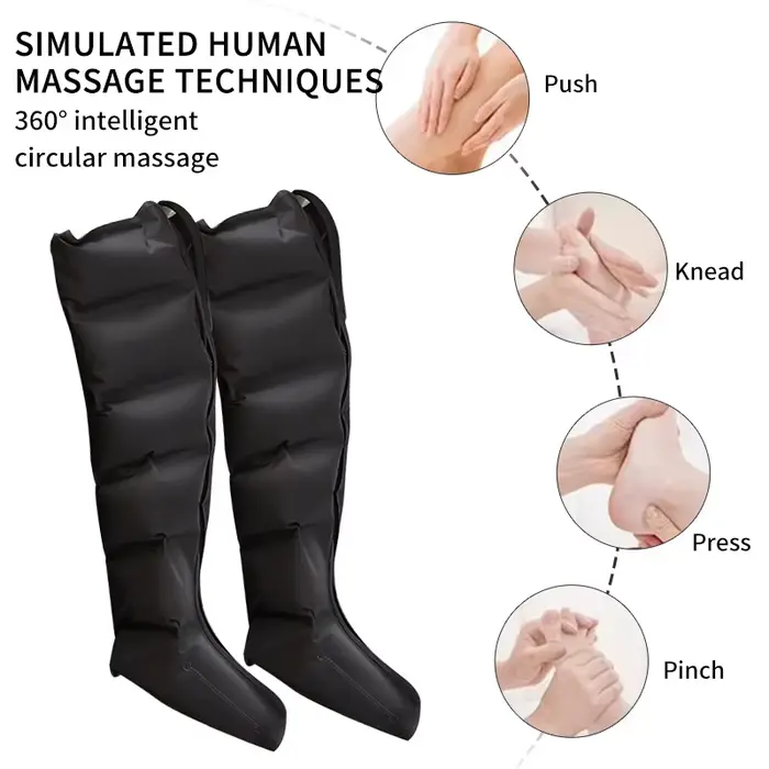 Masseur de jambes pneumatique électrique version étendue pour une relaxation profonde des cuisses
