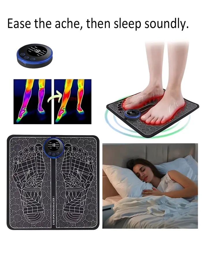 Masseur de pieds EMS, coussin de Massage Rechargeable