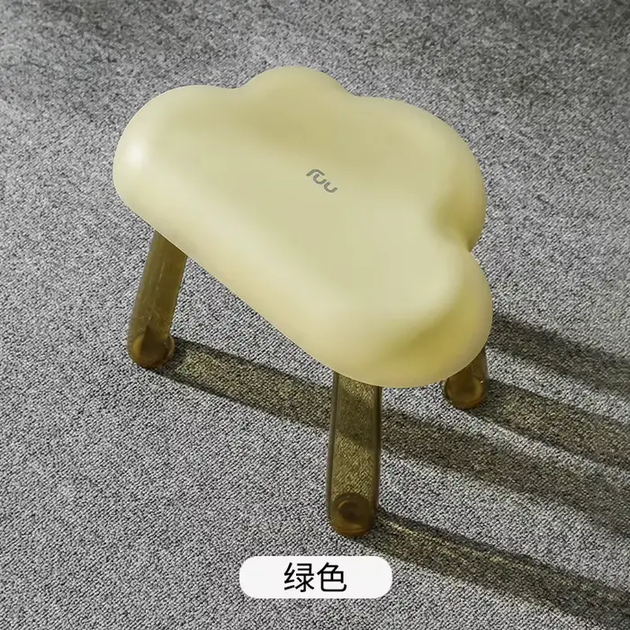 Petit tabouret de luxe Transparent en plastique avec lumière de nuage, petit tabouret bas créatif po