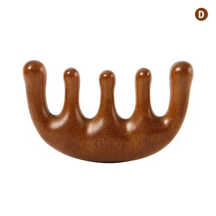 Peigne de Massage thérapeutique en bois, masseur Gua Sha pour le cuir chevelu, bois de santal nature