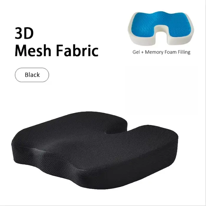Coussin de siège coccyx en mousse à mémoire de forme en U, 1 pièce, pour chaise, voiture, bureau, so