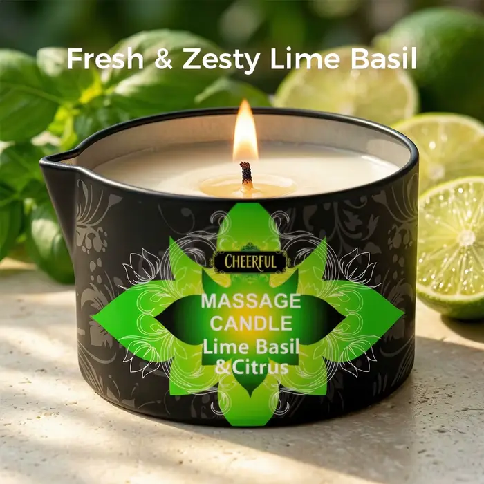 Bougie de massage à l'huile de citron