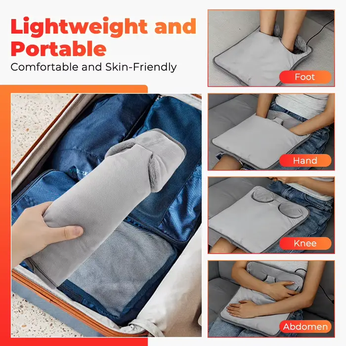 Coussin chauffant électrique pour pieds