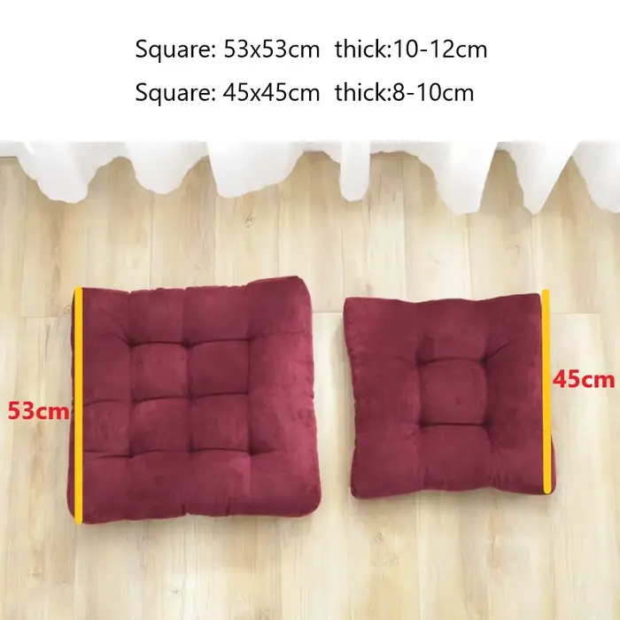 Grand coussin de sol carré en velours côtelé capitonné pour adultes et enfants
