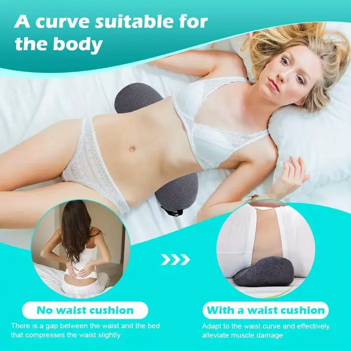 Oreiller lombaire orthopédique en mousse à mémoire de forme, 1 pièce, pour soulager et soutien du ba