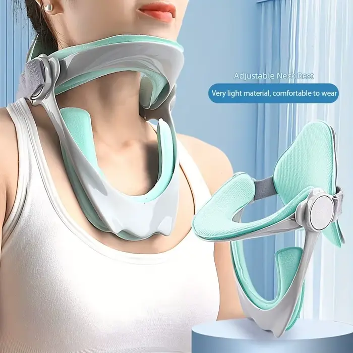 Oreiller ergonomique de soutien du cou avec sangle réglable • Polyester respirant • Confort et durabilité • Soins cervicaux • Cadeau idéal F