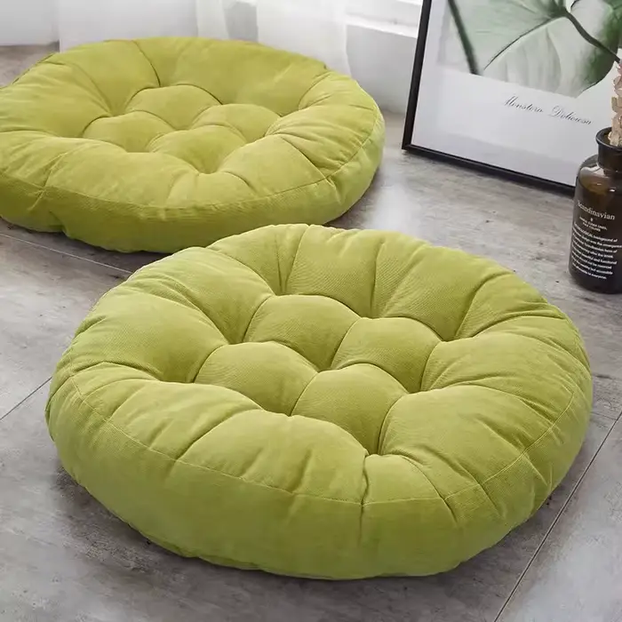 Coussin de sol rond touffeté pour adultes et enfants